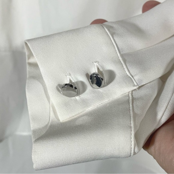 White House Black Market Double Layer Tunic Shirt Size 14 Long Sleeve Crew Neck - Picture 3 of 6